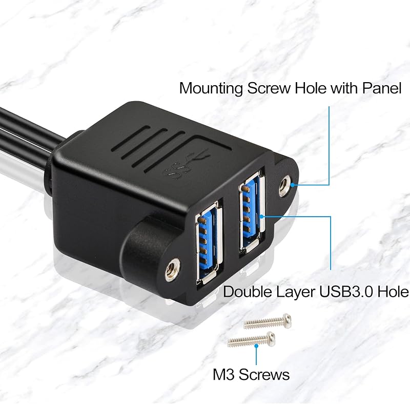 GINTOOYUN 0,5m Dupla USB 3.0 Hosszabbító Kábel Csavaros Rögzítéssel - Laptop, PC Csatlakoztatáshoz, Fekete
AI: I've created a Hungarian tit