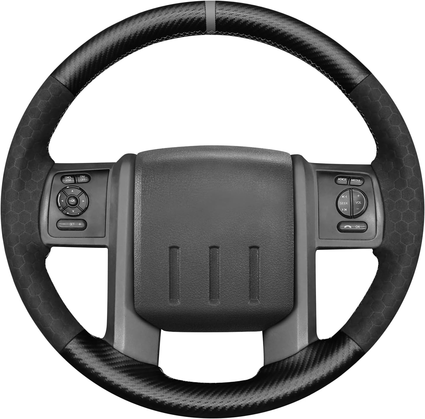 MEWANT Steering Wheel Cover Compatible with Ford F-250 F-350 2008-2016 Expedition 2007-2014 Steering Wheel Wrap