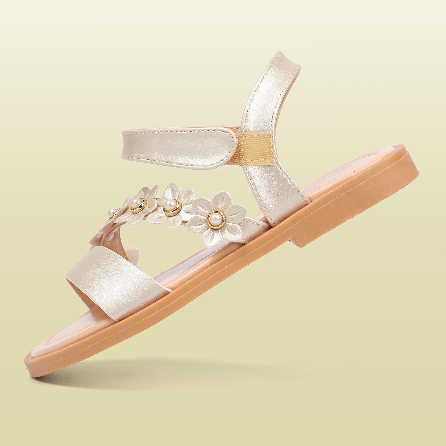 PANDANINJIA Gina Girls Sandals Open Toe Summer Flats Dress Sandals Shoes Toddler/Little Kid/Big Kid - Image 5