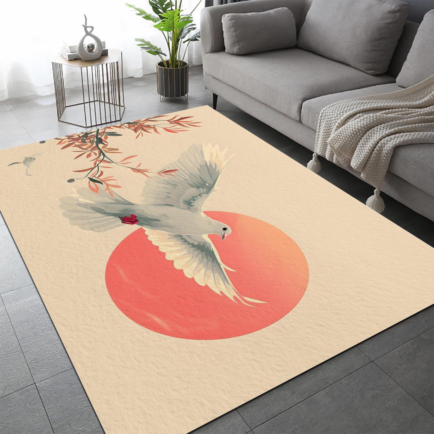 Tapis de Salon Doux et Moquette pour Entrée Propre Colombe De La Paix 60x90