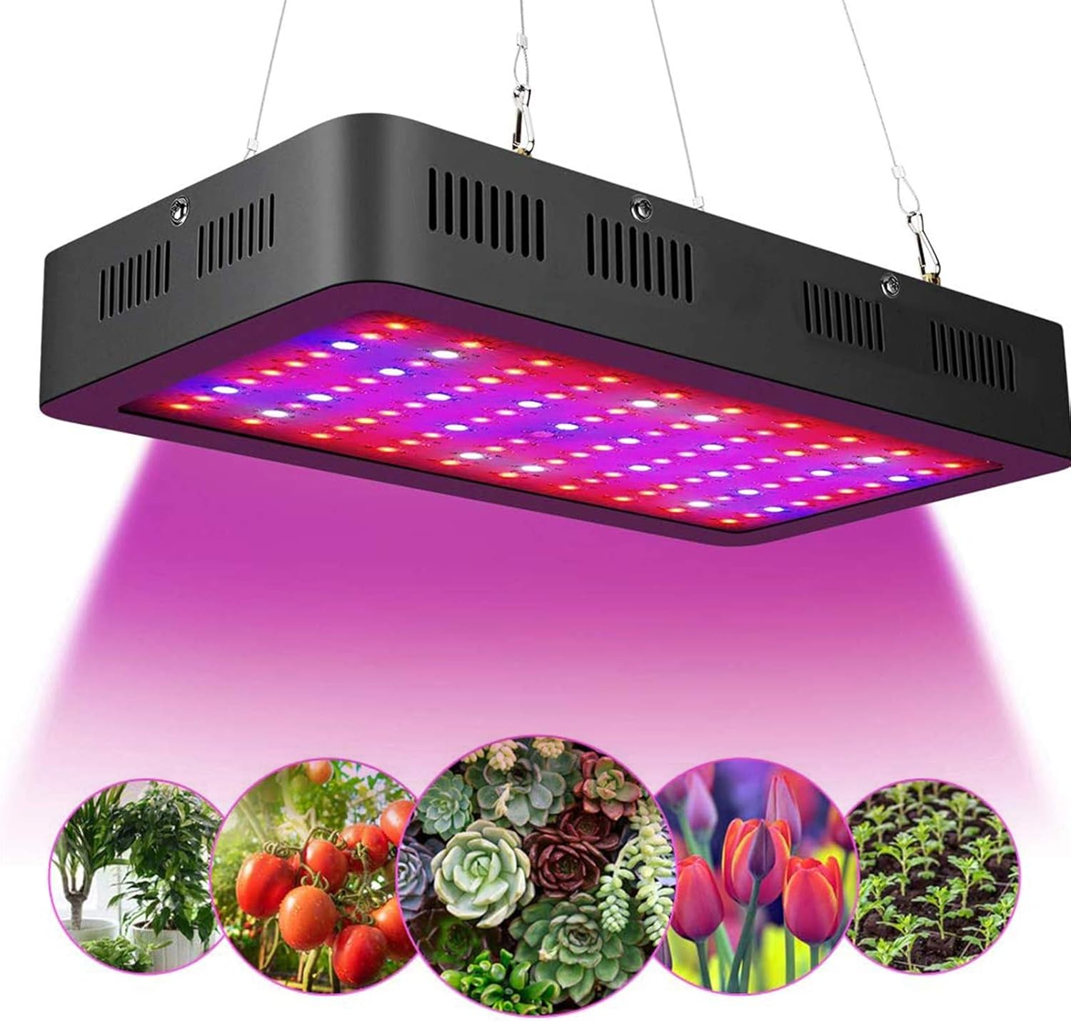 600W LED Grow Light, Full Spectrum Plant Light Plant Growing Lights with Double Switch for Indoor Plants, Veg, Flower, Seedling, Greenhouse Hydroponic Blue Red UV IR Lighting