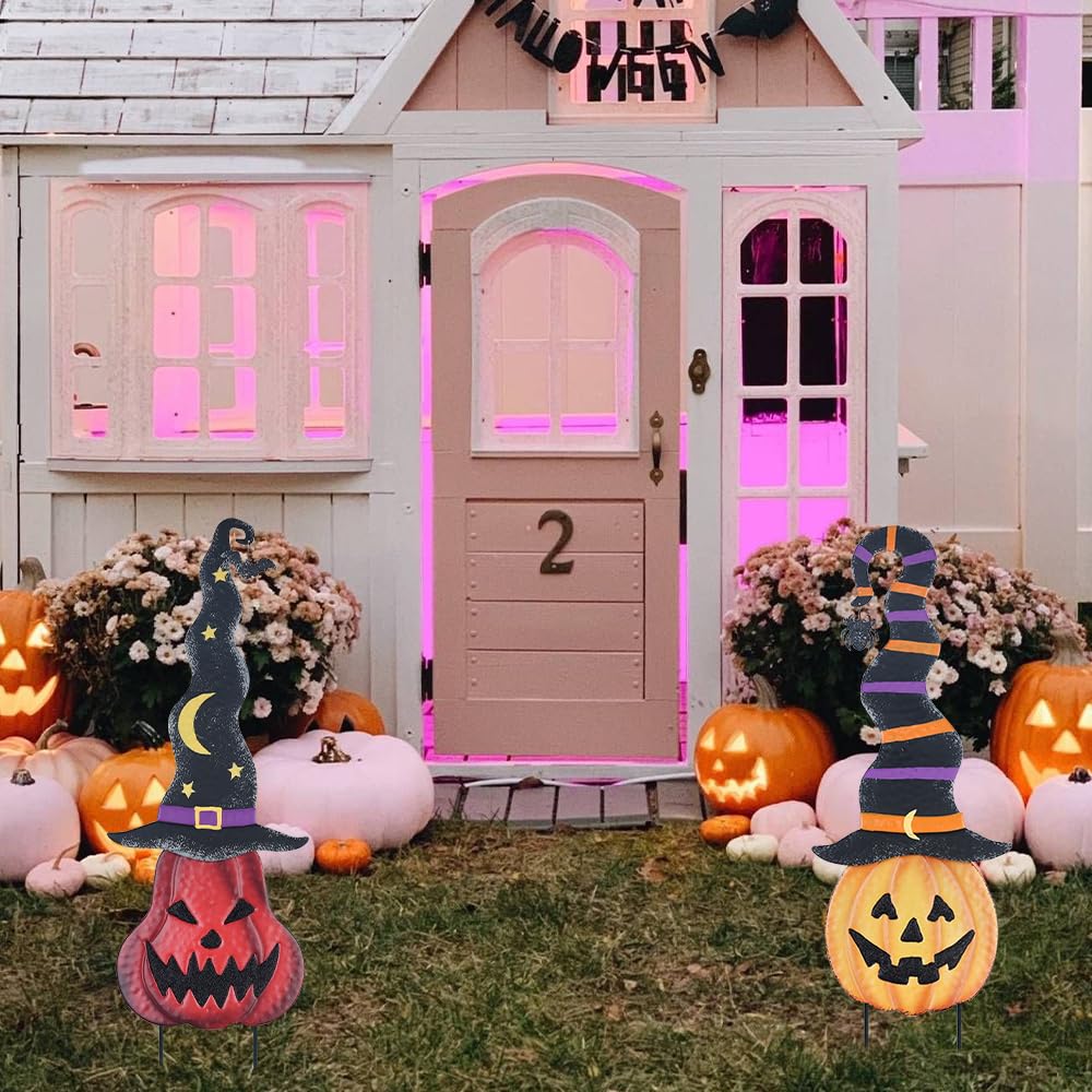 YEAHOME Decorazioni Halloween da Esterno, Confezione da 2 Pali da