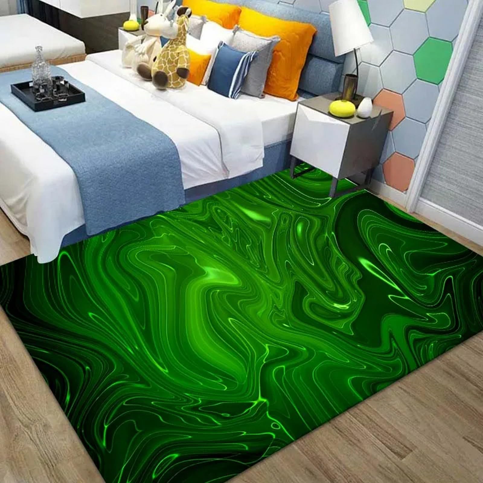 Tapis de flanelle 3D 60x120 cm à motif géométrique pour salon