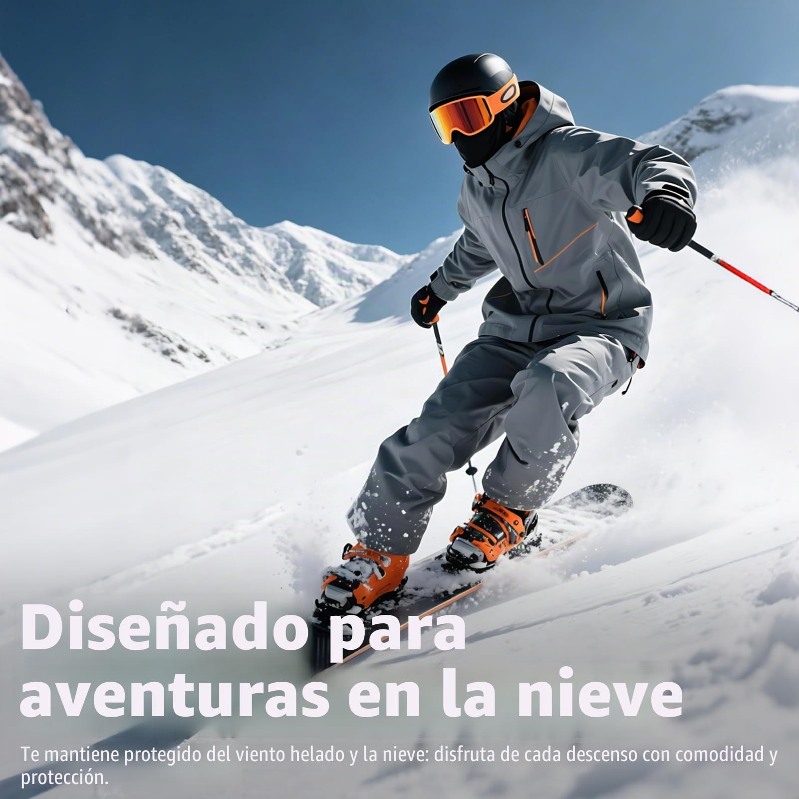 LONGKING Pasamontañas Unisex Protección UV Cortavientos Cálido Transpirable para Moto Esquí Snowboard