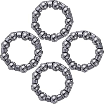 Pndeyo 4pcs 1/4" x 9 Balls Bike Ball Bearing Retainer, Stainless Steel Bottom Brackets Bearings, Axle Wheel Ball Crank Bearings Repair Accessories for Mountain Low Speed Bikes- Black