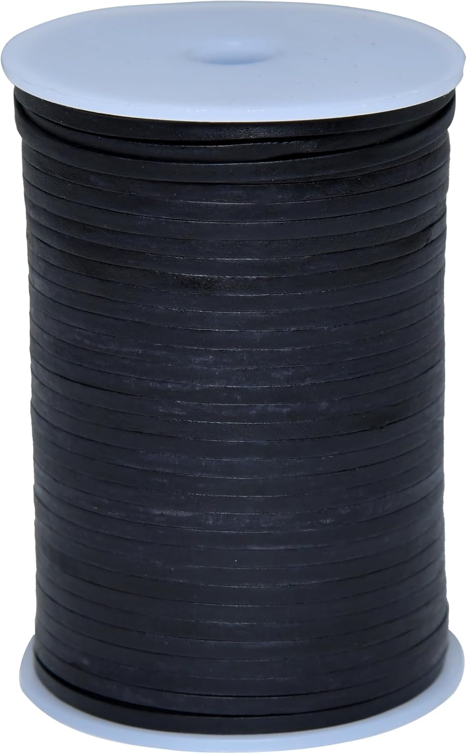 22 Yard 3mm Flat Leather Strip String Cord - Distressed Matte Black