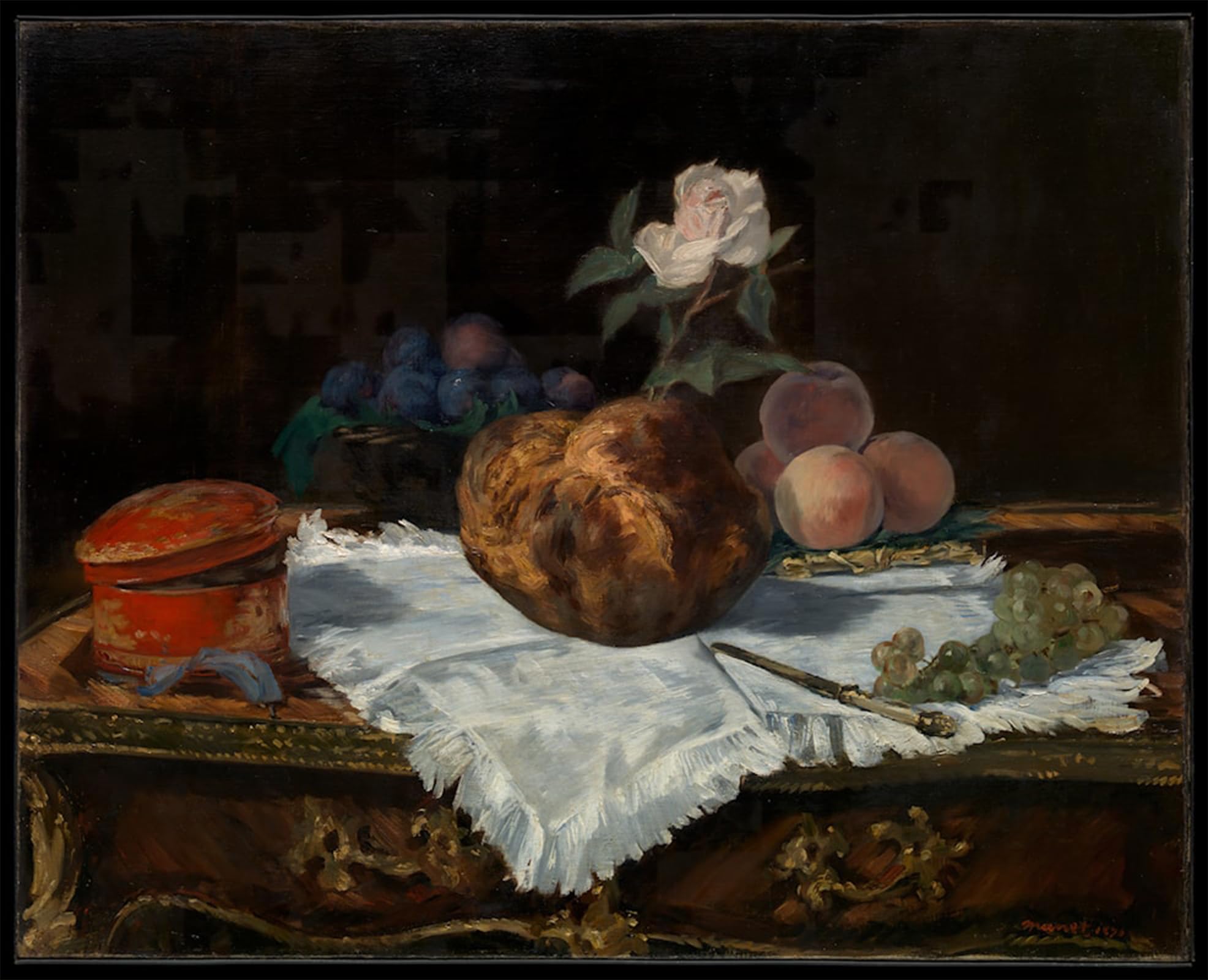 ARTXLXXBN Famous Painting Canvas Artwork Graffiti Print the Brioche by Edouard Manet Portrait Canvas Image for Home Decor 60x90cm