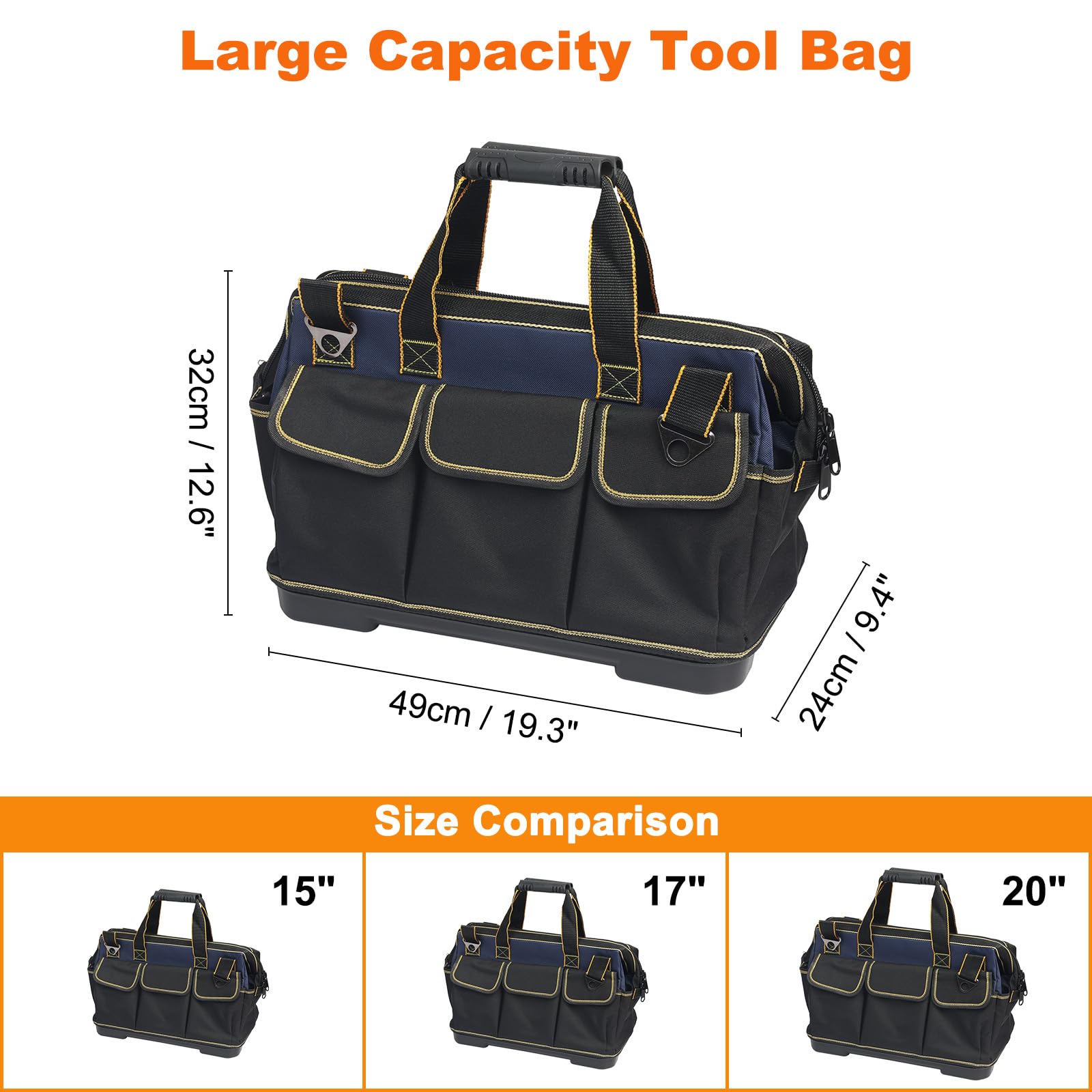 Sourcing Map 2 Sacs à Outils De Jardin 7,5" X 4" X 5" En Oxford Imperméable Avec Poches, Sac De Transport Pour Outils De Jardinage, Rangement Pour Femmes Et Hommes, Bleu Foncé