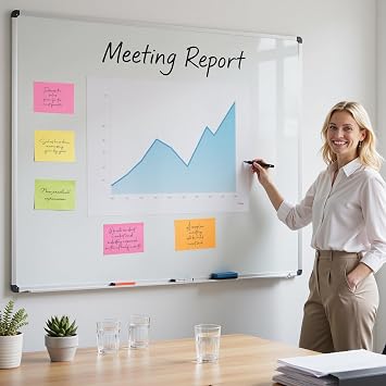 8 x 6 in Sticky Notes Extra Large,200 Sheets(50/pad) Self-Stick Pads,4 Brilliant Colors Strong Sticky Pads,203 x 152 mm Easy to for to-do Lists,Task Tracking,Brainstorming,Back to School