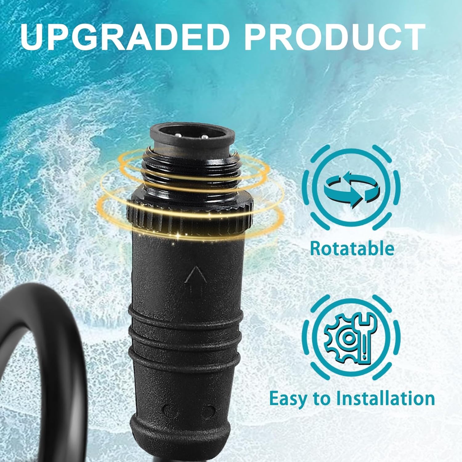 EVRBUL Engine Interface Cable NMEA2000 Network Connection with T-Connector Compatible with Yamaha Outboard Engine 2006-2023 Replace# 000-0120-37 3004.6865 (16Ft)