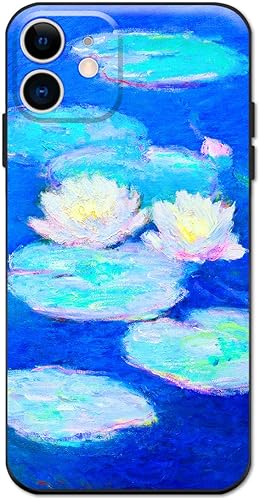 Berkin Arts Funda compatible con iPhone 12, bonita funda de silicona con diseño de flores florales famosas pintura con protector de pantalla (lirios