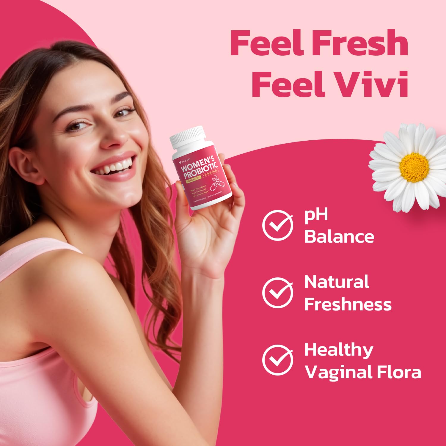 Vaginal Probiotics – pH Balance, Feminine Odor Control & Yeast Support, Probiotics for Women with Prebiotics & Lactobacillus Blend, 60 Capsules — Amazon image 2