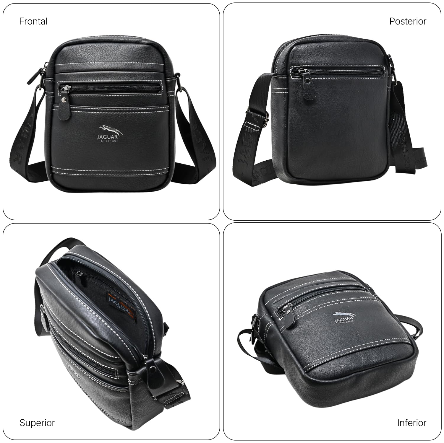 JAGUAR Bandolera Cruzada Hombre Elegante – Bolsos para Hombre Modernos y Cómodos | Bolsos Bandolera Grandes para Viajar, Ir a la Oficina o Uso Diario