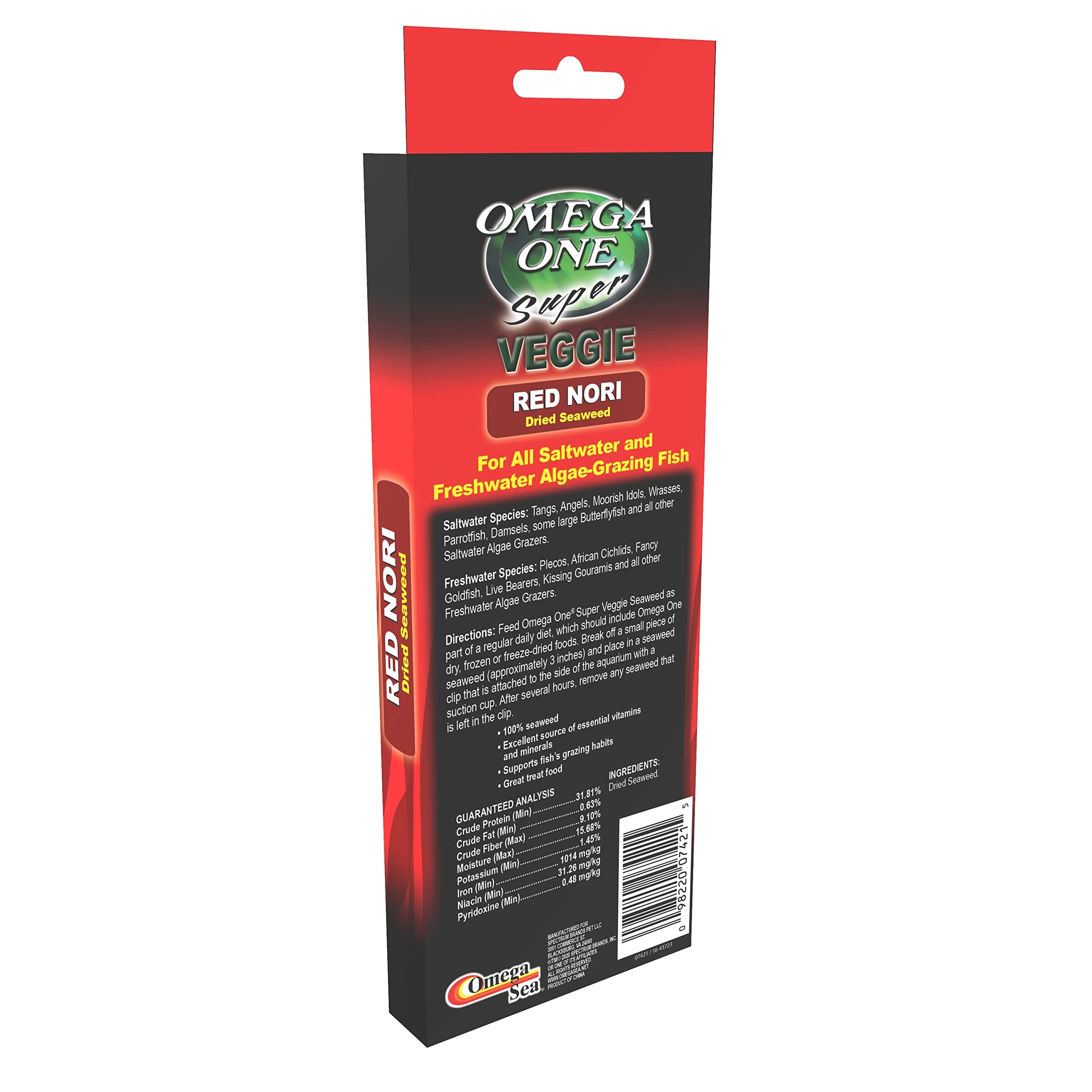Omega One Super Veggie Red Seaweed.8 oz, 24 Sheets by