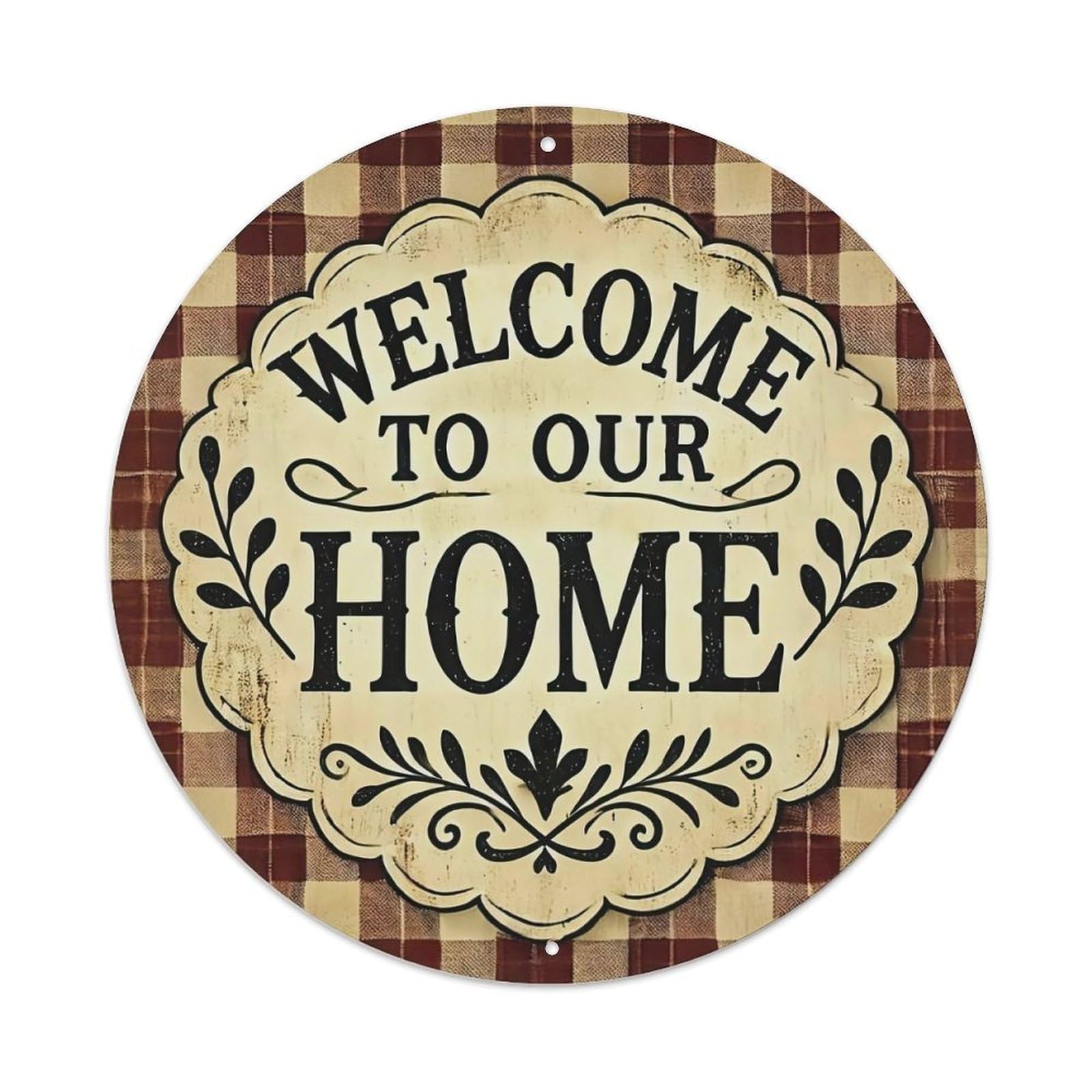 Checkered Background With Vintage Metal Tin Sign