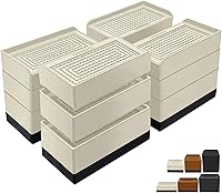 Vista 10 de Elevadores de muebles de 1.5 pulgadas, bloques elevadores rectangulares ajustables para cama, sofá, mesa y elevación de sofá, soporte resistente