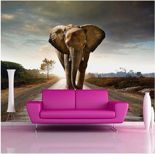 Elephant Photographic Background 3D Photo Mural Wallpaper Living Room Bedroom Printed Wallpaper Murales De Pared 177X118