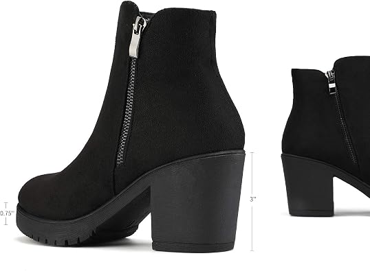 DREAM PAIRS Women's Chunky Heel Platform Ankle Boots