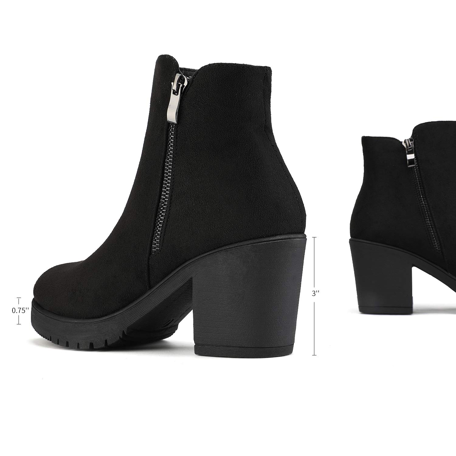 DREAM PAIRS Damen Stiefeletten Niedrigem Absatz DickerSohle