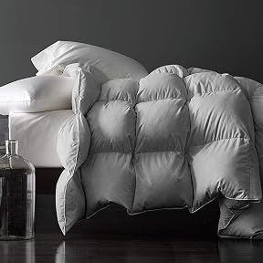 Royoliving Premium Feathers Down Comforter California King Size All Season Gray 100% Cotton Cover Cal King Size Grey Down Duvet Insert with Corner Tabs, (108x98, 67 oz)
