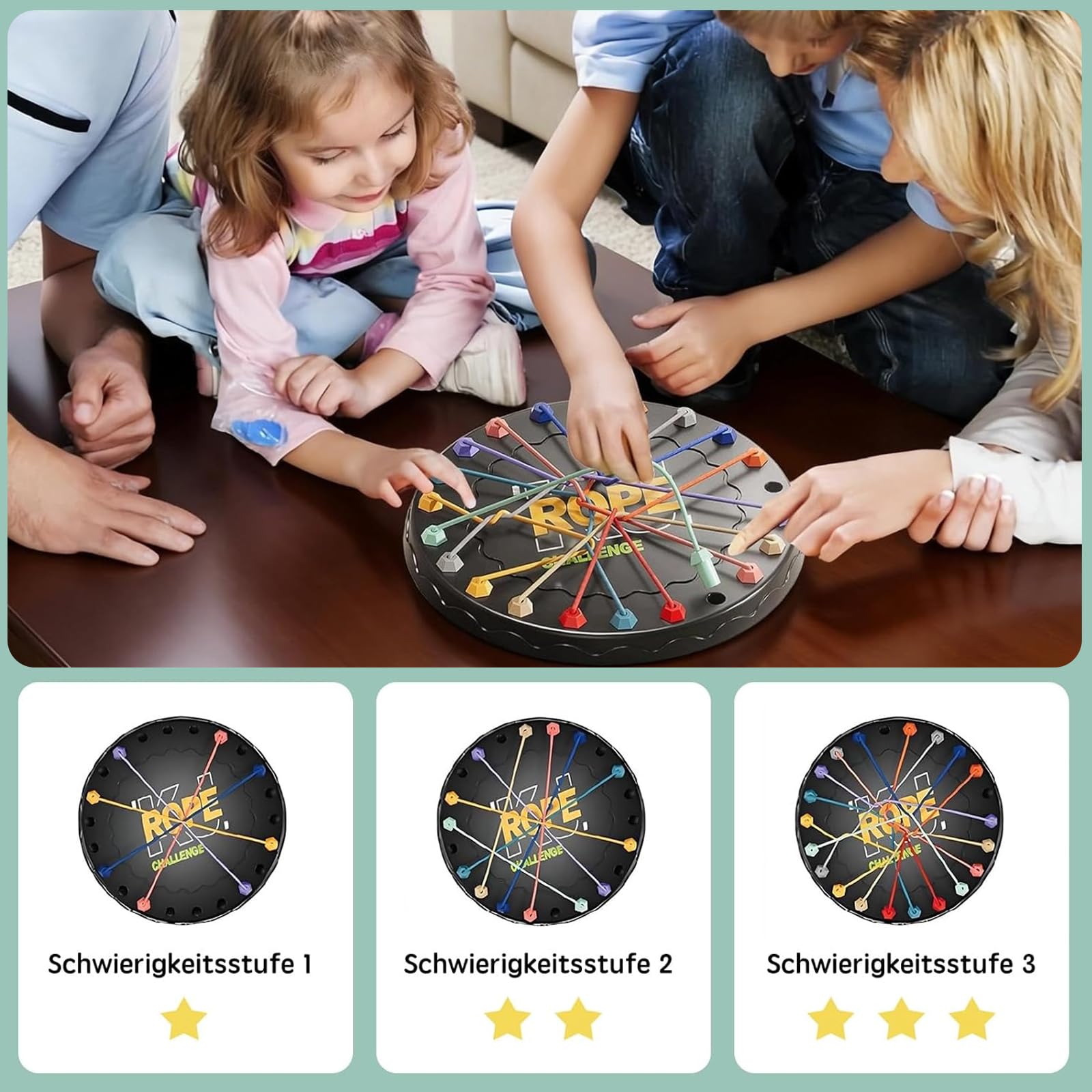 Gioco Da Tavolo - Puzzle Attorcigliato, Nodi Cerebrali, Corda Districante Gioco Knot Puzzle Game, Giocattolo Strategico Da Tavolo Divertente E Impegnativo Per La Notte In Famiglia