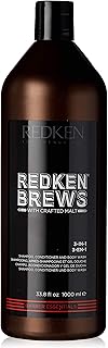 Redken Brews 3-IN-1 is a Shampoo, Conditioner, and Body Wash for dry hair and all skin types. This 3-IN-1 professional product for men cleanses head-to-toe while also moisturizing and conditioning the hair. Redken Brews 3-IN-1 nourishes, softens skin, and is an all-in-one product that is great for the gym or travel.