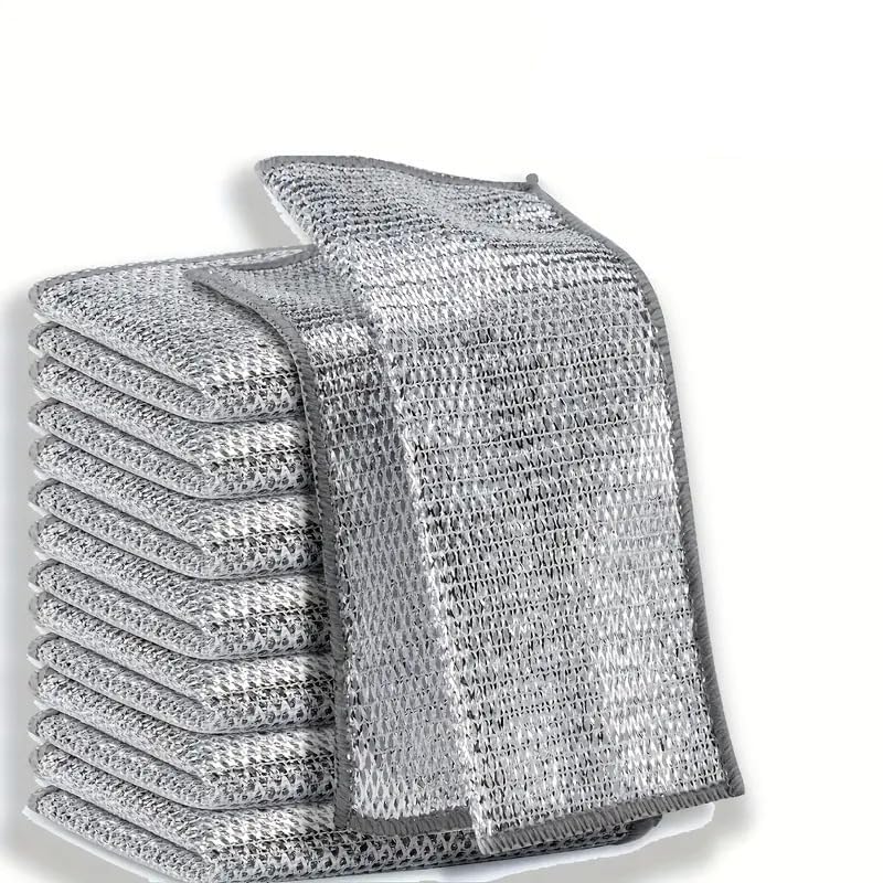 Image of PRANT Non-Scratch Dish Wash Cloth (Pack of 20), Steel Wire Dishwashing Rags for Wet and Dry Stainless Steel Scrubber Non-Scratch Wire Dishcloth for Washing Dishes Sinks Counters (20)