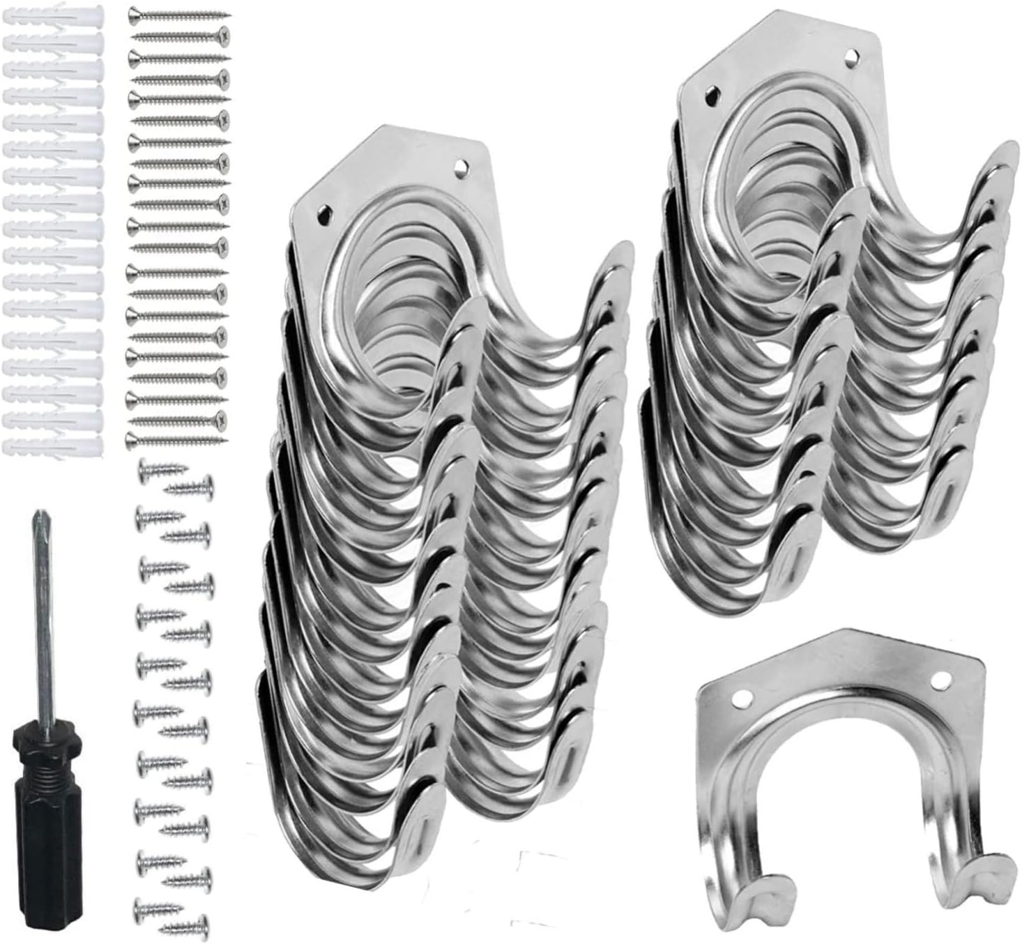 KAHEIGN 20Pcs Tool Hanger Hooks, Heavy Duty Shed Hooks Wall Mount Tool