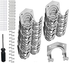 KAHEIGN 20 Piezas Colgar Herramientas Ganchos, Ganchos de Cobertizo de Servicio Pesado Colgador de Herramientas de Montaje en Pared Ganchos de Almacenamiento - con Tornillos, Tapones, Destornillador