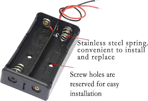 Miniatura 2 de PNGKNYOCN Clip de batería 18650, 2 ranuras 3.7 V, caja de almacenamiento de batería DIY en serie YOUCHENG para batería 18650 con cable de conexión
