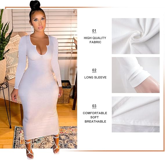 Women Sexy Two Piece Skirt Outfits Long Sleeve/Sleeveless V Neck Bodycon Ribbed Knitted Maxi Club Party Dress