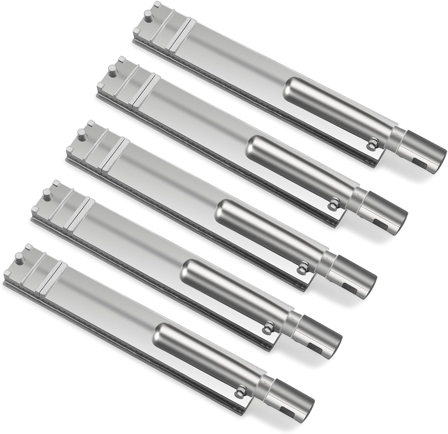 Cast Stainless Steel Burner for Bull BBQ Replacement Parts for Blaze, Lion Premium, Cal Flame, Beefeater, Aussie, CharBroil, Nexgrill, Barbeques Galore Turbo and More Gas Grill, 16 1/8", 5 PC