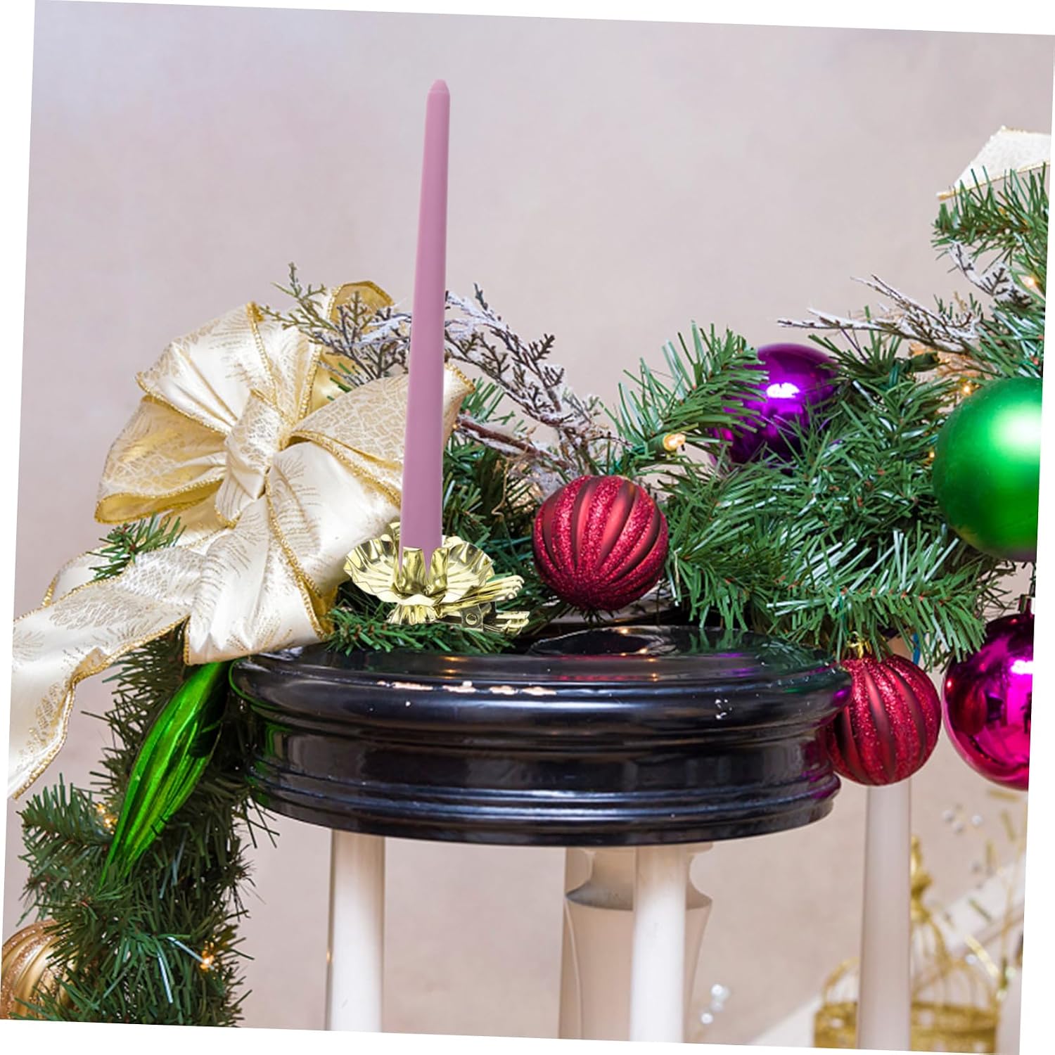 10pcs Metal Candle Clips for Christmas Tree Decor Small Candle Holders for Festive Celebrations Elegant Design for Holiday Parties and Home Decorations