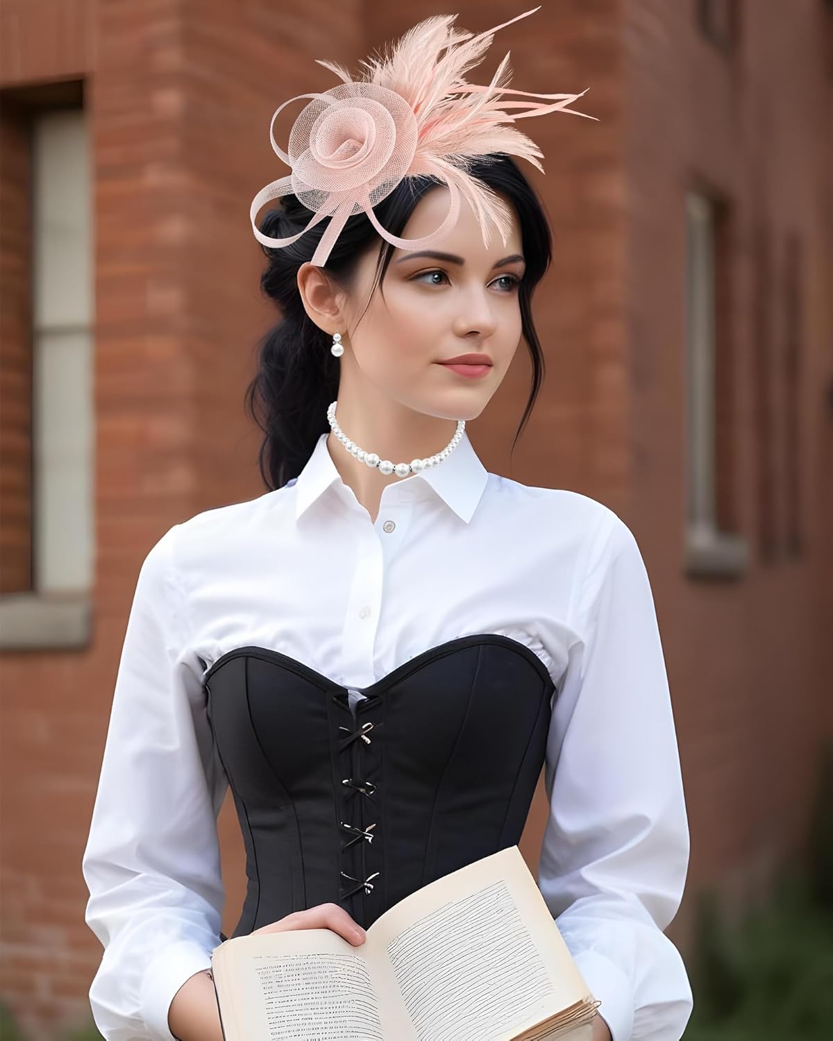 4Pcs Fascinators Hat for Women Tea Party Veil Mesh Headband Feather Hat for Women Wedding Cocktail - Image 6