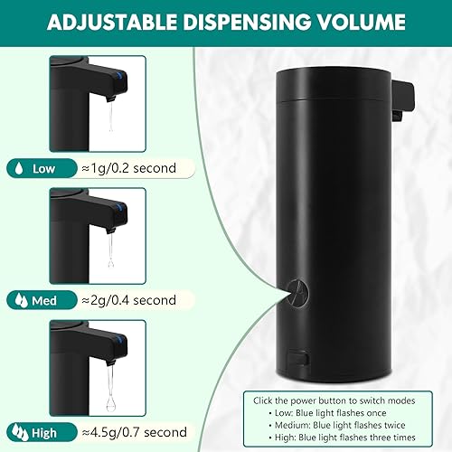 Miniatura 3 de Dispensador automático de jabón de acero inoxidable con sensor infrarrojo de 9 onzas. Dispensador de jabón eléctrico IPX5 impermeable USB-C carga