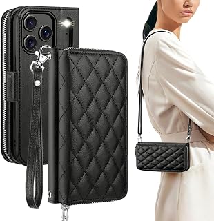 OCASE Crossbody Wallet Case for iPhone 18 Pro Max/ 17 Pro Max, Black Argyle