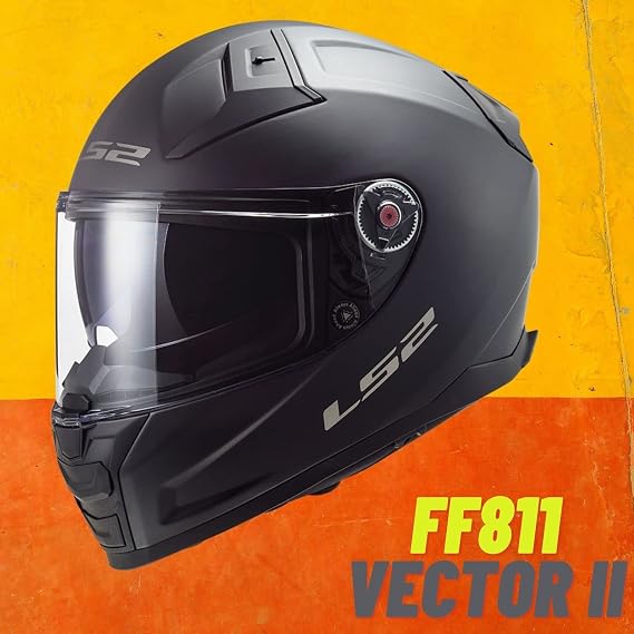 LS2 VECTOR-II FF811 Solid Matt Black Motorbike Carbon Helmet Full Face Touring Rider Crash Safety On-Road Protection for Men Women