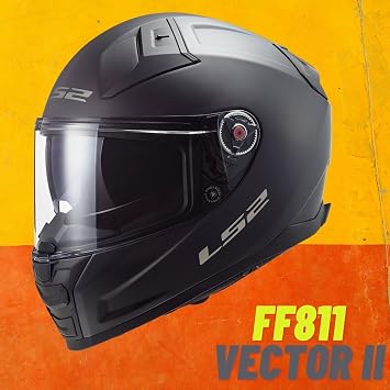 LS2 VECTOR-II FF811 Solid Matt Black Motorbike Carbon Helmet Full Face Touring Rider Crash Safety On-Road Protection for Men Women