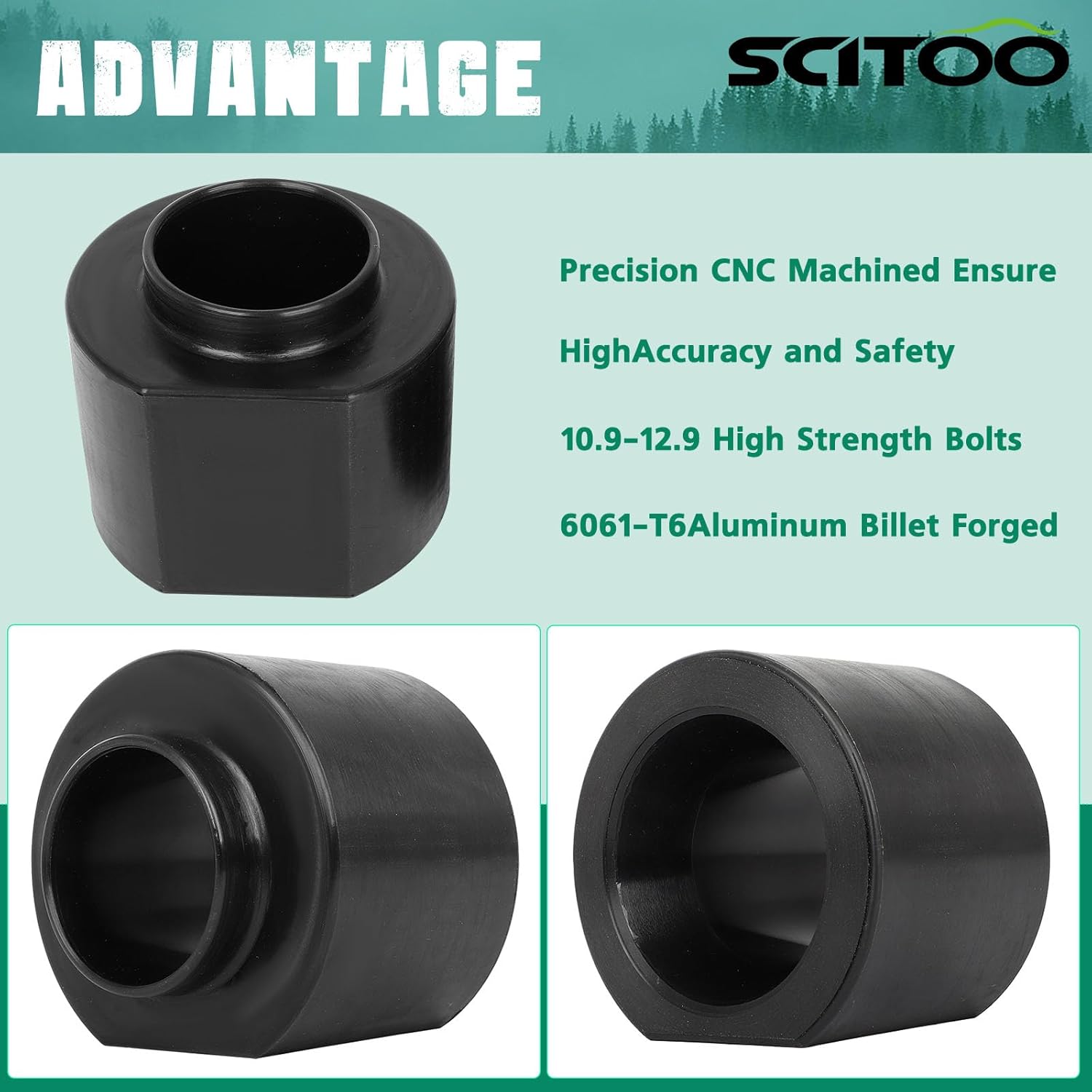 SCITOO 3" Rear Leveling Lift Kit 1993-1998 for Jeep for Grand for Cherokee ZJ 2WD 4WD Black Spacers Leveling Struts