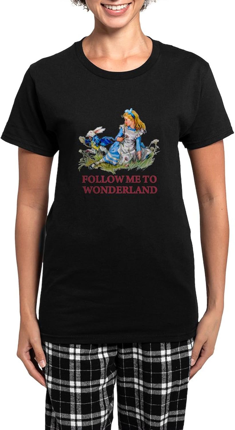 CafePress ALICE_BLUE_FOLLOW ME_Redx Copy Women's Dark Pa Womens Novelty PJ Sleepwear