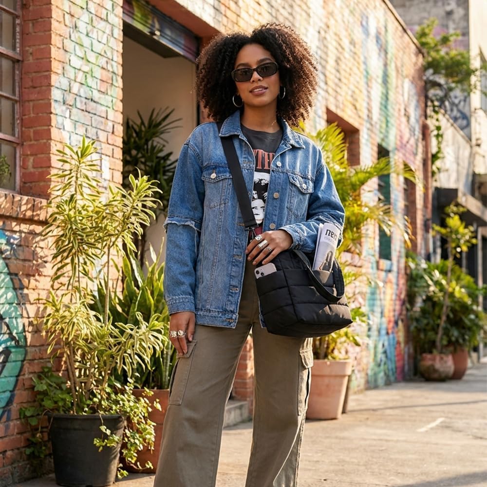 Bolsa Feminina Tote Puffer Leve Grande com Alça Transversal Bolsa Feminina Tote Puffer Leve Grande com Alça Transversal