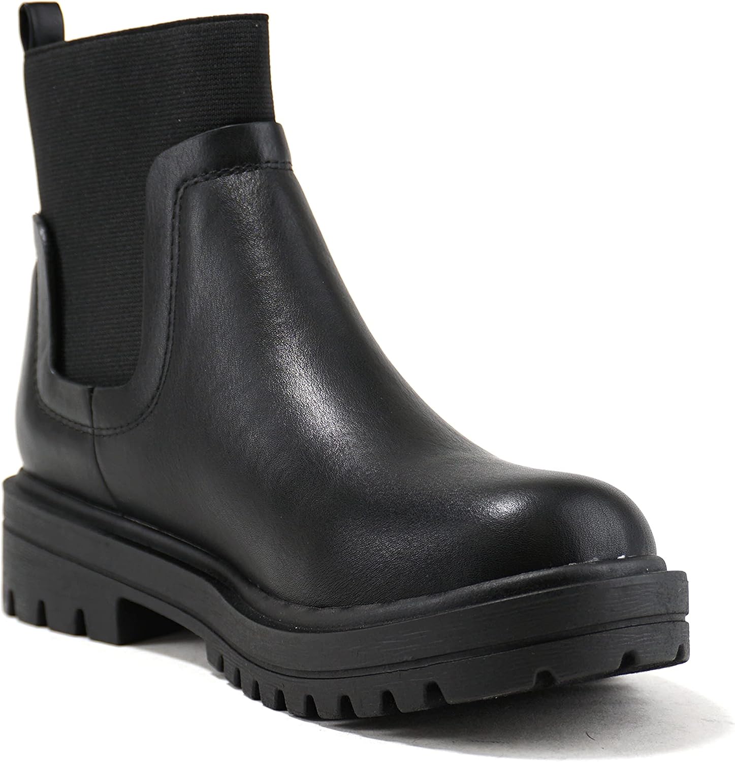 Soda TAPER ~ Women Lug Sole Low Heel Chelsea Fashion Elastic Sock Shaft Ankle Bootie