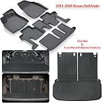 Floor Mats & Trunk mat For 2013-2019 2020 Nissan Pathfinder 2013 Infiniti JX35 2014-2020 Infiniti QX60 TPE All Weather Protection 3 Rows Car Floor Liners & Cargo Liners With Velcro Backrest