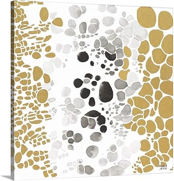 CANVAS ON DEMAND Speckled Trio III Canvas Wall Art Print by Andrea Bijou, Abstract, Contemporary, Home Decor, Global, Spotted Artwork,10" x10in