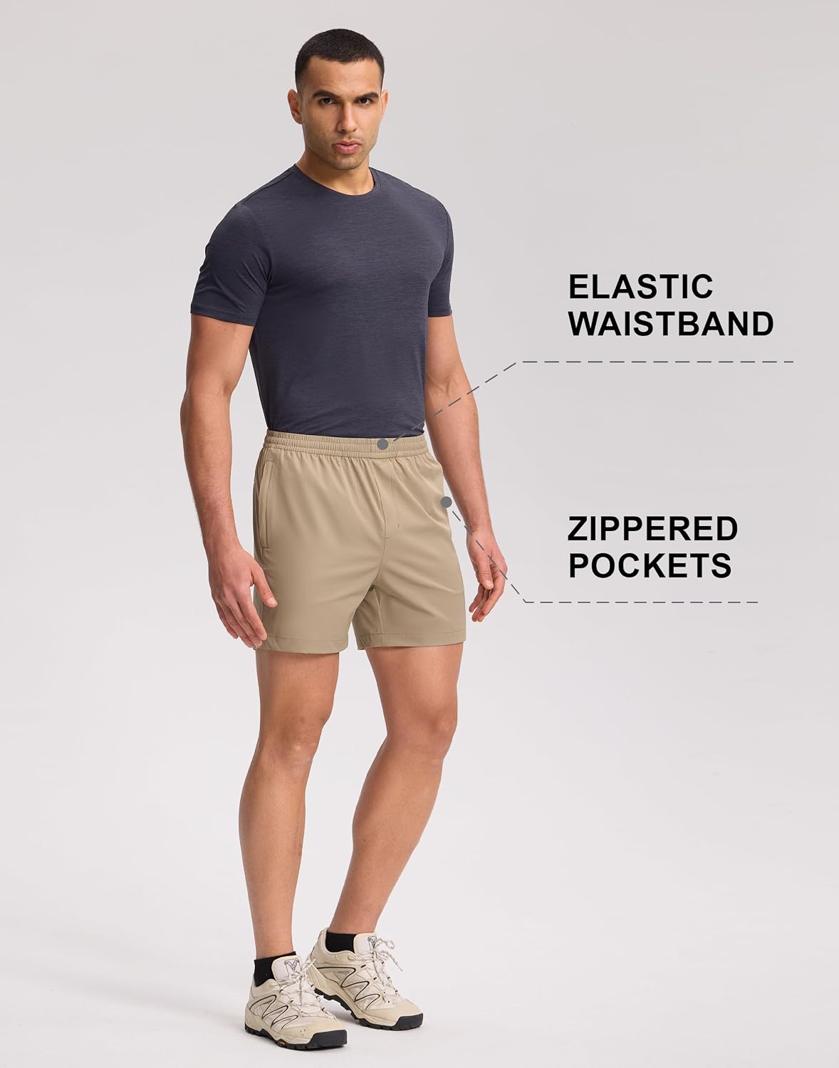 Pioneer Camp Men's 5 Inch Athletic Shorts Quick Dry Hiking Shorts