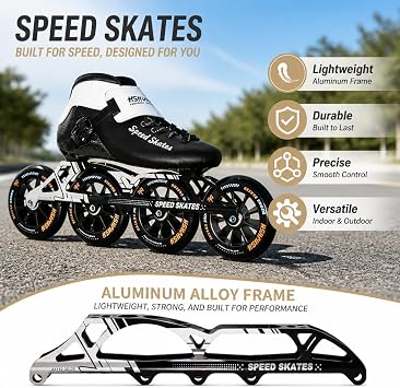 Inline Speed Skates for Women Men, Professional Carbon Fibre Roller Skates Blades for Female Male, High Performance Fitness Inline Skates