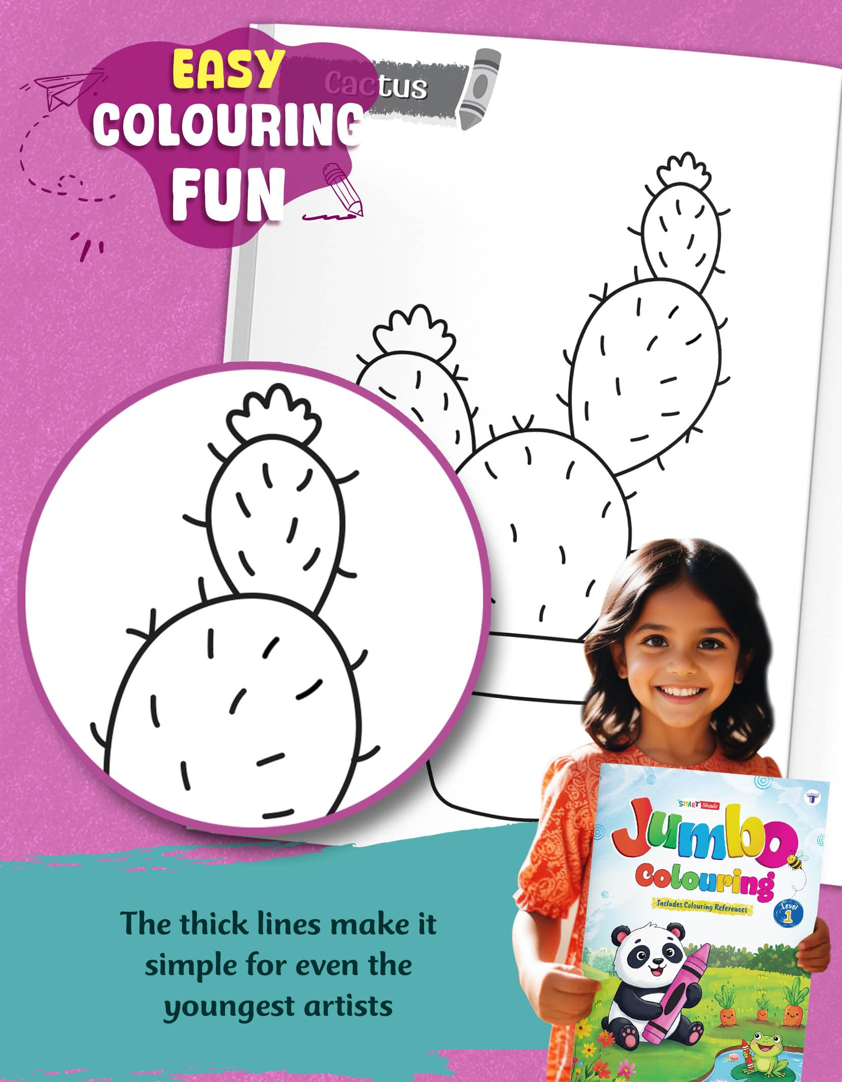 Blossom Jumbo Creative Colouring Book for Kids 3 to 5 Years Old | Drawing, Coloring, Painting and Art Book for Children | A3 Size Color Book | Level 1 3