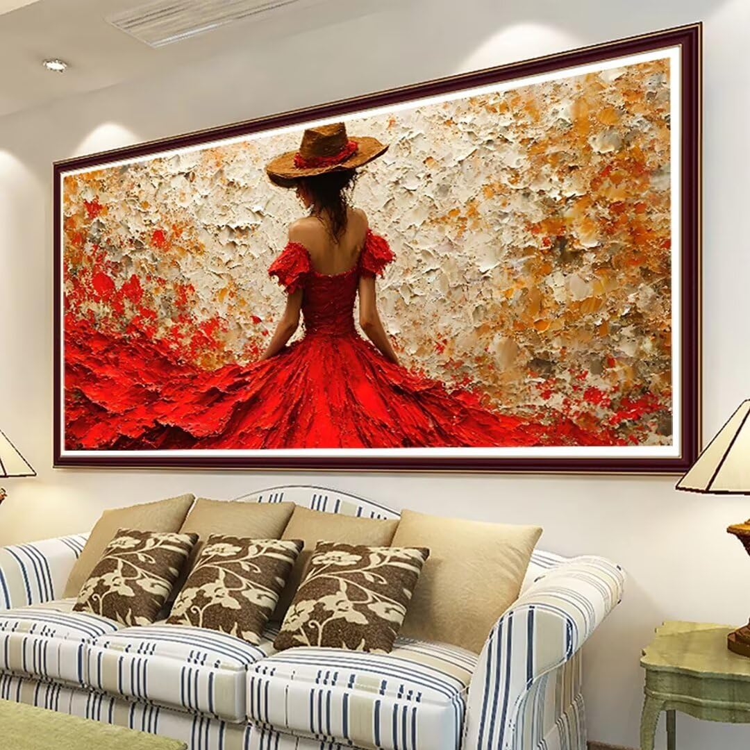 Graffiti Dipingi con i Numeri Principianti Adulti, Dipingi con i Numeri Kit Donna Pittura a Olio su Tela Fai da Te - Passatempo per Adulti per la Decorazione Casa o Regalo, Senza Cornice 60x120cm 3-I