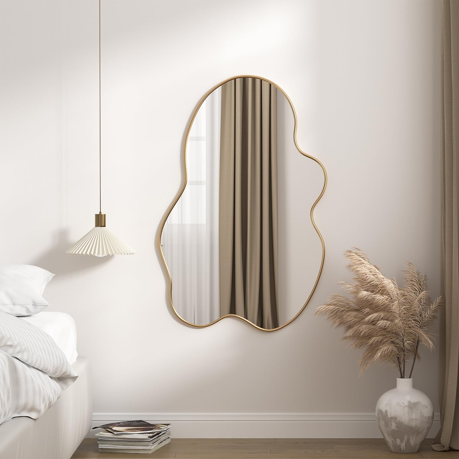 Spiegel Asymmetrisch Groß Gold Wandspiegel Flur 60 x 90 cm