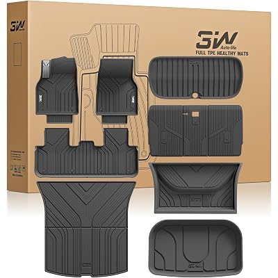 3W Tesla New Model Y Juniper Floor Mats and Cargo Liners, TPE Full Set Floor Liner for New Model Y 2025 2026, Cargo Mats and Seat Back Cover Protector, Car Mats for Tesla Accessories, Vigormold™